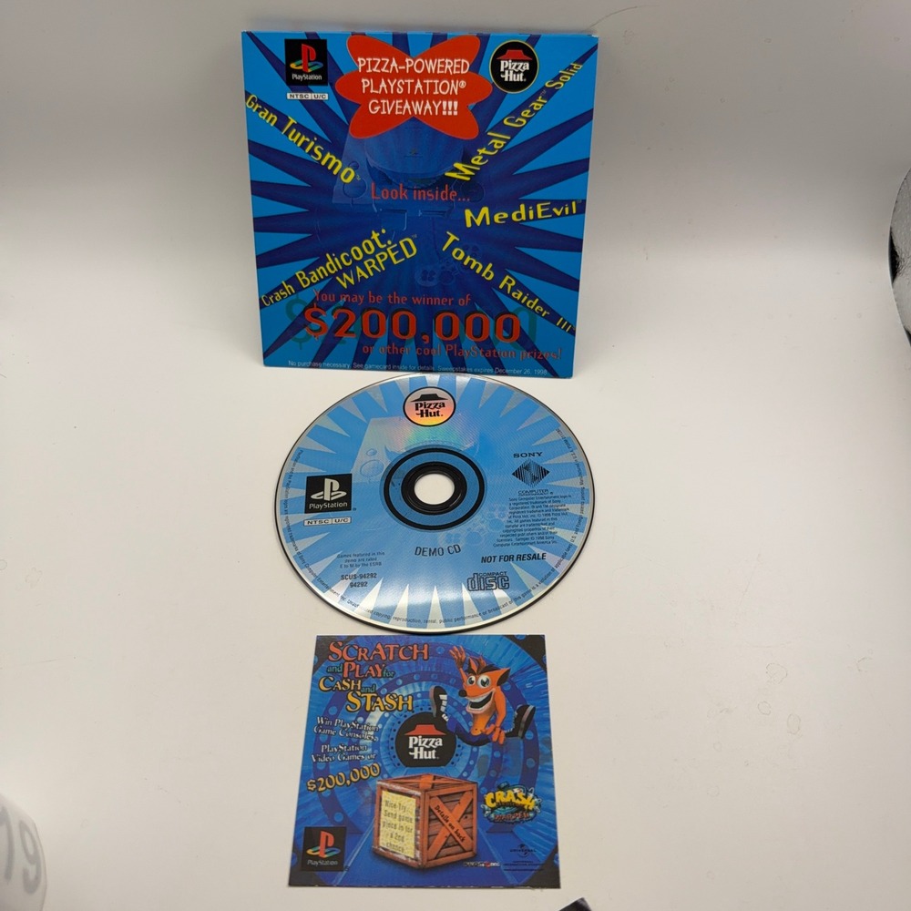 Sony PlayStation Unisex OS Pizza Hut Demo Disc SCUS-94292 Retro 90s Gaming Promo